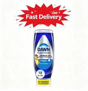 Dawn Platinum EZ-Squeeze Dish Soap Liquid, Dishwashing Liquid, Grease Removal, Fresh Rain, 18oz Dawn Platinum EZ-Squeeze Dish Soap Liquid, Dishwashing Liquid, Grease Removal, Fresh Rain, 18oz