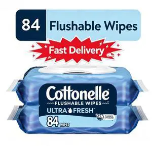 Cottonelle Ultra Fresh Flushable Wet Wipes, 2 Flip-Top Packs Cottonelle Ultra Fresh Flushable Wet Wipes, 2 Flip-Top Packs
