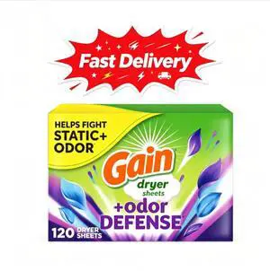 Gain Fabric Softener Dryer Sheets +Odor Defense, Super Fresh Blast Scent, 120 Count, Eliminates static cling and softens clothing fibers Gain Fabric Softener Dryer Sheets +Odor Defense, Super Fresh Blast Scent, 120 Count, Eliminates static cling and softens clothing fibers