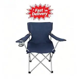 Ozark Trail Quad Folding Camp Chair with Cup Holder, Dark Blue, Foldable lightweight design for easy transport and storage Ozark Trail Quad Folding Camp Chair with Cup Holder, Dark Blue, Foldable lightweight design for easy transport and storage