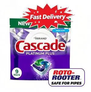Cascade Platinum Plus Dishwasher Pods, Dishwasher Detergent, Dish Detergent Soap, Lemon, 9 Count Cascade Platinum Plus Dishwasher Pods, Dishwasher Detergent, Dish Detergent Soap, Lemon, 9 Count
