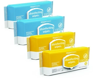 Amazon Basics Disinfecting Wipes, Lemon & Fresh Air Scent, Multi-Surface, 320 Count (4 Packs of 80) Amazon Basics Disinfecting Wipes, Lemon & Fresh Air Scent, Multi-Surface, 320 Count (4 Packs of 80)