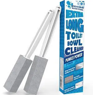 2 Pack Pumice Stone with Extra Long Handle for Toilet Cleaning, Removing Bowl Ring, Pool, Bathroom 2 Pack Pumice Stone with Extra Long Handle for Toilet Cleaning, Removing Bowl Ring, Pool, Bathroom