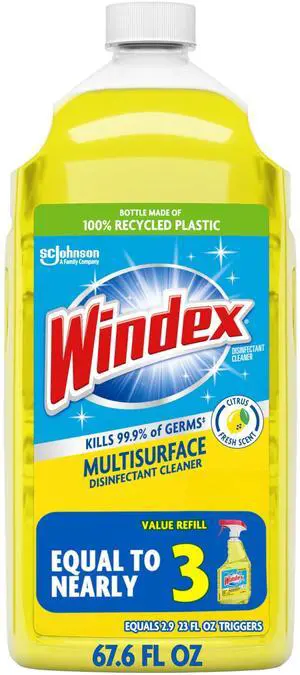 Windex Multipurpose Disinfectant Cleaner Spray Refill, 67.6Oz Windex Multipurpose Disinfectant Cleaner Spray Refill, 67.6Oz