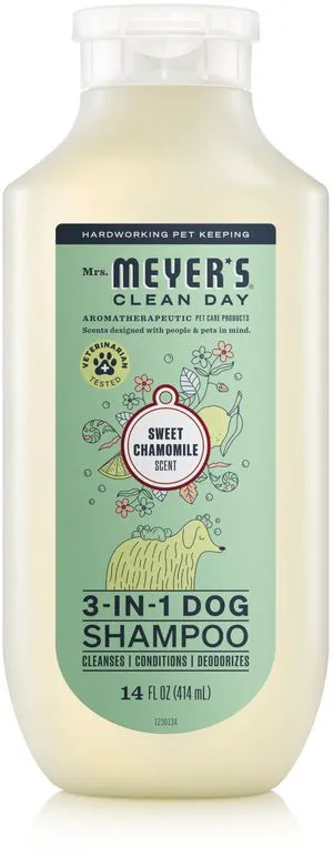 Mrs. Meyer's Clean Day 3 in 1 Dog Shampoo, Sweet Chamomile Scent, 14oz Mrs. Meyer's Clean Day 3 in 1 Dog Shampoo, Sweet Chamomile Scent, 14oz