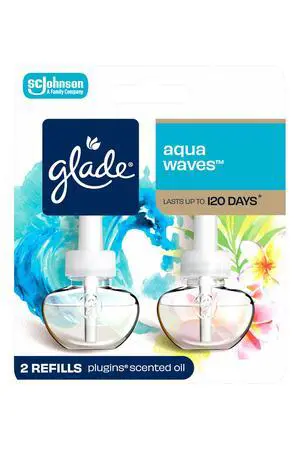 Glade PlugIns Refills Air Freshener, Aqua Waves, Essential Oils, 1.34Fl Oz, 2 Count Glade PlugIns Refills Air Freshener, Aqua Waves, Essential Oils, 1.34Fl Oz, 2 Count