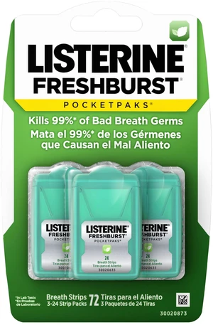 Listerine PocketPaks Breath Strips Freshburst, 24 Count (Pack of 3) Listerine PocketPaks Breath Strips Freshburst, 24 Count (Pack of 3)