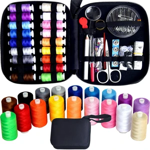 Portable Sewing Kit with Case, 18 Sewing Threads, Scissors, Needles, Measure, for Home Traveler, Adults, Beginner, Emergency Portable Sewing Kit with Case, 18 Sewing Threads, Scissors, Needles, Measure, for Home Traveler, Adults, Beginner, Emergency