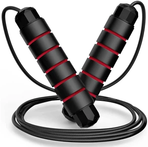 Adjustable Speed Jump Rope With Ball Bearings, Tangle-Free Steel Cable, Soft Foam Handles for Cardio Workout, Weight Loss, Home Gym Adjustable Speed Jump Rope With Ball Bearings, Tangle-Free Steel Cable, Soft Foam Handles for Cardio Workout, Weight Loss, Home Gym