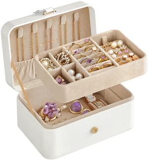 SONGMICS 2-Layer Portable Travel Jewelry Organizer Case SONGMICS 2-Layer Portable Travel Jewelry Organizer Case