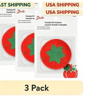 Dritz Red Tomato Pin Cushion, 3 Pack Sewing Needle Holder Dritz Red Tomato Pin Cushion, 3 Pack Sewing Needle Holder