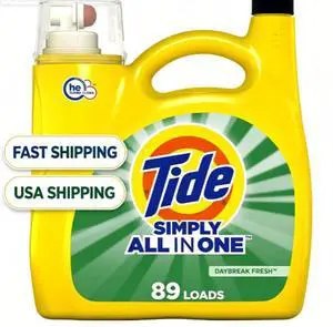 Tide Simply Liquid Laundry Detergent, Daybreak Fresh Scent, 117 fl oz, 89 Loads Tide Simply Liquid Laundry Detergent, Daybreak Fresh Scent, 117 fl oz, 89 Loads