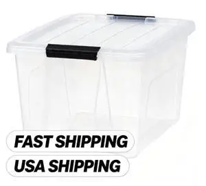 IRIS 32 Qt. Plastic Storage Bin with Lid, Stackable Storage Containers, Tote IRIS 32 Qt. Plastic Storage Bin with Lid, Stackable Storage Containers, Tote