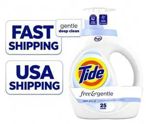 Tide Free & Gentle Liquid Laundry Detergent, Hypoallergenic Unscented Washing Soap for Sensitive Skin, 34 fl oz, 25 Loads Tide Free & Gentle Liquid Laundry Detergent, Hypoallergenic Unscented Washing Soap for Sensitive Skin, 34 fl oz, 25 Loads