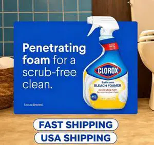 Clorox Bleach Foamer Bathroom and Shower Cleaner Spray, Crisp Lemon Scent, 30 fl oz, Foaming Disinfectant Cleaner for Tub, Tile, Sink & Shower Clorox Bleach Foamer Bathroom and Shower Cleaner Spray, Crisp Lemon Scent, 30 fl oz, Foaming Disinfectant Cleaner for Tub, Tile, Sink & Shower
