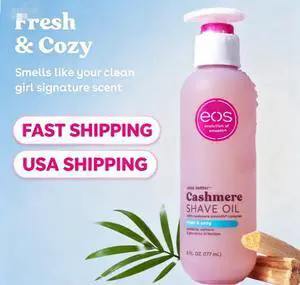 eos Cashmere Shave Oil for Smooth Skin, Fresh & Cozy Scent, 6 fl oz, Hydrating PreShave Oil for Men & Women, Moisturizing Shaving Treatment eos Cashmere Shave Oil for Smooth Skin, Fresh & Cozy Scent, 6 fl oz, Hydrating PreShave Oil for Men & Women, Moisturizing Shaving Treatment