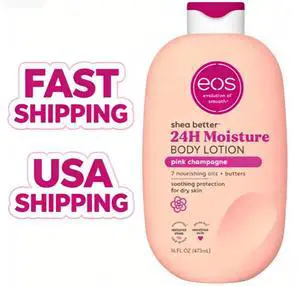 eos Shea Better Body Lotion for Dry Skin, Pink Champagne Scent, 16 fl oz, LongLasting Moisturizing Shea Butter Skin Care Cream for Daily Hydration eos Shea Better Body Lotion for Dry Skin, Pink Champagne Scent, 16 fl oz, LongLasting Moisturizing Shea Butter Skin Care Cream for Daily Hydration