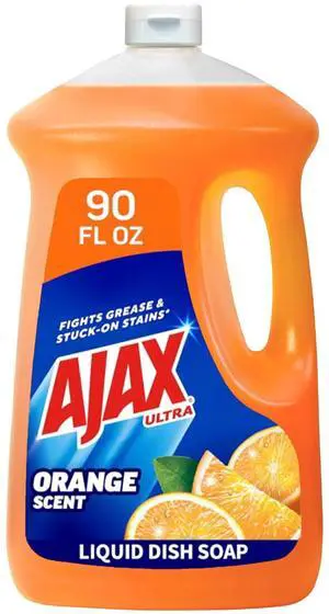 Ajax Ultra Liquid Dish Soap, TripleAction GreaseCutting Dishwashing Liquid, Orange Citrus Scent, 90 fl oz Bottle Ajax Ultra Liquid Dish Soap, TripleAction GreaseCutting Dishwashing Liquid, Orange Citrus Scent, 90 fl oz Bottle