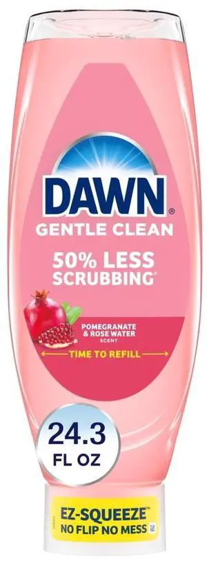 Dawn Gentle Clean EZSqueeze Dish Soap Liquid, Pomegranate & Rose Water Scent, ToughonGrease GentleonHands Dishwashing Liquid, 24.3 oz Dawn Gentle Clean EZSqueeze Dish Soap Liquid, Pomegranate & Rose Water Scent, ToughonGrease GentleonHands Dishwashing Liquid, 24.3 oz