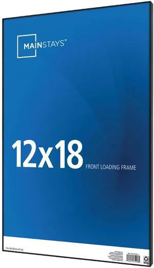 Mainstays 12 x 18 Inch Black FrontLoading Picture Frame, Wall Mount & Tabletop Display Photo Frame for Posters, Art Prints & Documents Mainstays 12 x 18 Inch Black FrontLoading Picture Frame, Wall Mount & Tabletop Display Photo Frame for Posters, Art Prints & Documents