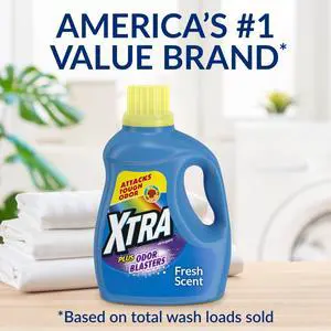 XTRA Laundry Detergent Liquid Plus Odor Blasters, 131 Loads, 203.1 Fl Oz XTRA Laundry Detergent Liquid Plus Odor Blasters, 131 Loads, 203.1 Fl Oz