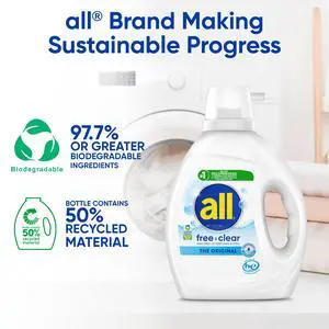 all Free Clear Liquid Laundry Detergent, Hypoallergenic, Unscented for Sensitive Skin, 73 fl oz, 58 Loads all Free Clear Liquid Laundry Detergent, Hypoallergenic, Unscented for Sensitive Skin, 73 fl oz, 58 Loads