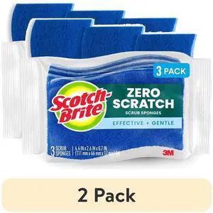Scotch-Brite Zero Scratch Non-Scratch Cleaning Scrub Sponge, 3 Dish Sponges (2 Pack) Scotch-Brite Zero Scratch Non-Scratch Cleaning Scrub Sponge, 3 Dish Sponges (2 Pack)