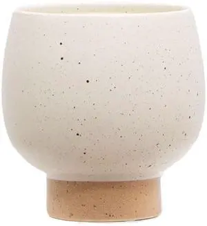 Mainstays 5.5 in Cream Speckle Ceramic Indoor Planter with Tan Base Mainstays 5.5 in Cream Speckle Ceramic Indoor Planter with Tan Base