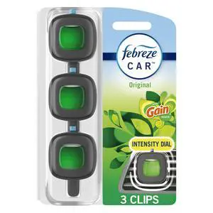 Febreze Odor-Fighting Car Vent Clip Air Freshener, Gain Original, 3 Count Febreze Odor-Fighting Car Vent Clip Air Freshener, Gain Original, 3 Count