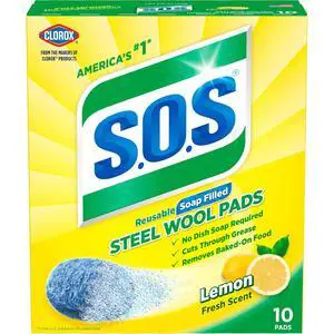 S.O.S Steel Wool Soap Pads, Lemon Fresh, 10 Count S.O.S Steel Wool Soap Pads, Lemon Fresh, 10 Count