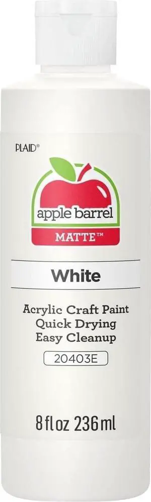 Apple Barrel 20403 Acrylic Paint, 8oz, White Apple Barrel 20403 Acrylic Paint, 8oz, White