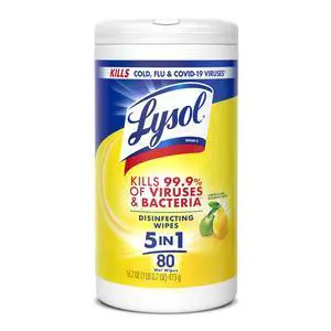 Lysol Disinfectant Wipes, Multi-Surface Antibacterial, Lemon and Lime Blossom, 80 Count (Pack of 1) Lysol Disinfectant Wipes, Multi-Surface Antibacterial, Lemon and Lime Blossom, 80 Count (Pack of 1)