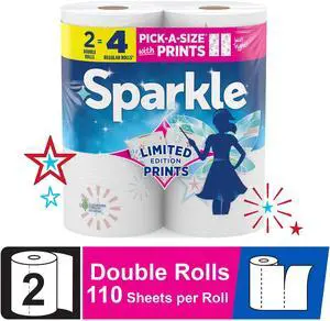 Sparkle Pick-a-Size Paper Towels, 2 Double Roll, Limited Edition Summer Design Sparkle Pick-a-Size Paper Towels, 2 Double Roll, Limited Edition Summer Design