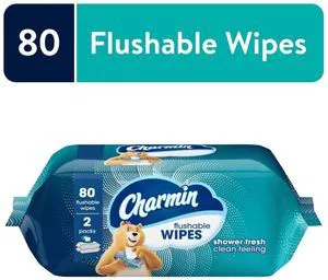 Charmin Flushable Wet Wipes 2-Pack, 40 Wipes Per Pack, 80 Total Wipes Charmin Flushable Wet Wipes 2-Pack, 40 Wipes Per Pack, 80 Total Wipes