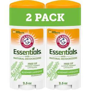 ARM & HAMMER Essentials Deodorant with Natural Deodorizers, Fresh Rosemary Lavender, 2.5 oz, 2 Ct ARM & HAMMER Essentials Deodorant with Natural Deodorizers, Fresh Rosemary Lavender, 2.5 oz, 2 Ct