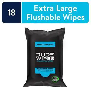 Dude Wipes Unscented Flushable Wipes, Resealable Travel Pack, 18 Wipes per Pack, 18 Total Wipes Dude Wipes Unscented Flushable Wipes, Resealable Travel Pack, 18 Wipes per Pack, 18 Total Wipes