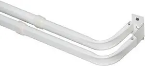 Mainstays Adjustable Wrap-Around Double Curtain Rod, 84-120 Inch, 2-3 Inch Projection, White Mainstays Adjustable Wrap-Around Double Curtain Rod, 84-120 Inch, 2-3 Inch Projection, White