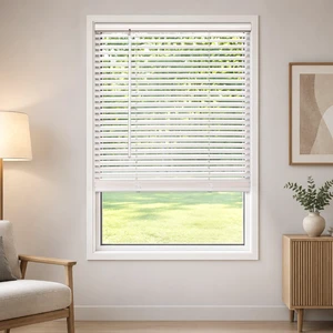 Mainstays Cordless Vinyl Light Filtering Window Blinds, White, 1 in Slats, 1-Piece, 30 in W x 64 in L Mainstays Cordless Vinyl Light Filtering Window Blinds, White, 1 in Slats, 1-Piece, 30 in W x 64 in L