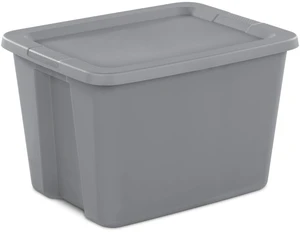 Sterilite 18 Gallon Plastic Storage Container with Snap-On Lid, Gray Large Storage Bin Sterilite 18 Gallon Plastic Storage Container with Snap-On Lid, Gray Large Storage Bin