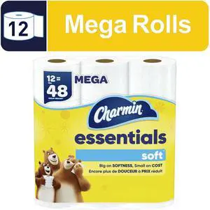 Charmin Essentials Soft Toilet Paper 12 Mega Rolls, 330 Sheets Per Roll Charmin Essentials Soft Toilet Paper 12 Mega Rolls, 330 Sheets Per Roll