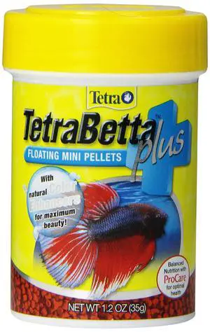 TetraBetta Plus Floating Mini Pellets Fish Food with Natural Color Enhancer, 1.2oz TetraBetta Plus Floating Mini Pellets Fish Food with Natural Color Enhancer, 1.2oz