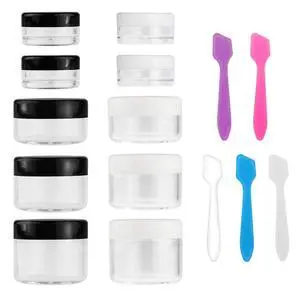 Accmor 10-Piece Makeup Travel Containers with Lids, 0.11/0.18/0.35/0.53/0.7 OZ Cosmetic Jars with 5 Mini Spatulas, Random Color Accmor 10-Piece Makeup Travel Containers with Lids, 0.11/0.18/0.35/0.53/0.7 OZ Cosmetic Jars with 5 Mini Spatulas, Random Color
