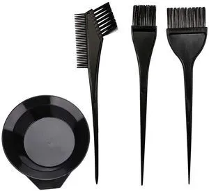 Hair Dye Color Brush and Bowl Set, Black Hair Dye Color Brush and Bowl Set, Black