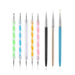 5Pcs Dotting Pens with 3Pcs Nail Painting Brushes, Nail Art Design Tools 5Pcs Dotting Pens with 3Pcs Nail Painting Brushes, Nail Art Design Tools