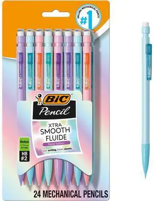 BIC Xtra-Smooth Pastel Mechanical Pencils, Medium Point, 0.7mm, 24-Count BIC Xtra-Smooth Pastel Mechanical Pencils, Medium Point, 0.7mm, 24-Count