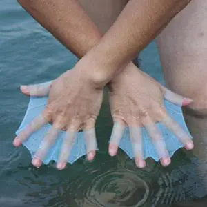 2Pcs Blue Silicone Swim Gloves Hand Webbed Flippers Training Fins Water Resistance Swimming Aquatic Gear 2Pcs Blue Silicone Swim Gloves Hand Webbed Flippers Training Fins Water Resistance Swimming Aquatic Gear