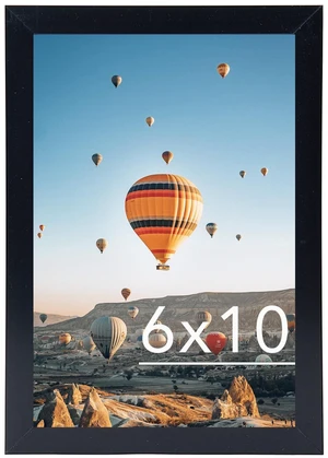 JCJMY 6x10 Black Picture Frame with Shatter Resistant Plexiglass for Wall Hanging or Tabletop, Wall Mounting Horizontally or Vertically JCJMY 6x10 Black Picture Frame with Shatter Resistant Plexiglass for Wall Hanging or Tabletop, Wall Mounting Horizontally or Vertically
