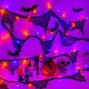 Cshare Halloween Creepy Cloth String Lights 9.8ft 30LED Orange and Purple, Battery Operated or USB, Timer, Waterproof for Fireplace Window Door Mirror Cshare Halloween Creepy Cloth String Lights 9.8ft 30LED Orange and Purple, Battery Operated or USB, Timer, Waterproof for Fireplace Window Door Mirror