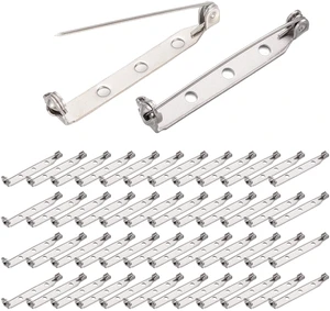 BEADNOVA 60Pcs Brooch Pin Backs 1.5Inch Bar Pin Back Clasp Silver for Crafts Badge Name Tag DIY Jewelry Making BEADNOVA 60Pcs Brooch Pin Backs 1.5Inch Bar Pin Back Clasp Silver for Crafts Badge Name Tag DIY Jewelry Making