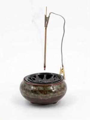 Ceramic Incense Burner Set, Vintage Kiln-Changed Censer & Alloy Holder, for Coil, Cone & Stick, Zen Decor for Home Meditation Yoga, with Clip & Fireproof Mat Ceramic Incense Burner Set, Vintage Kiln-Changed Censer & Alloy Holder, for Coil, Cone & Stick, Zen Decor for Home Meditation Yoga, with Clip & Fireproof Mat